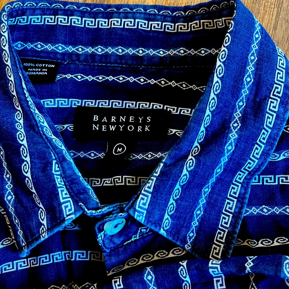 Barney’s indigo button shirt | M